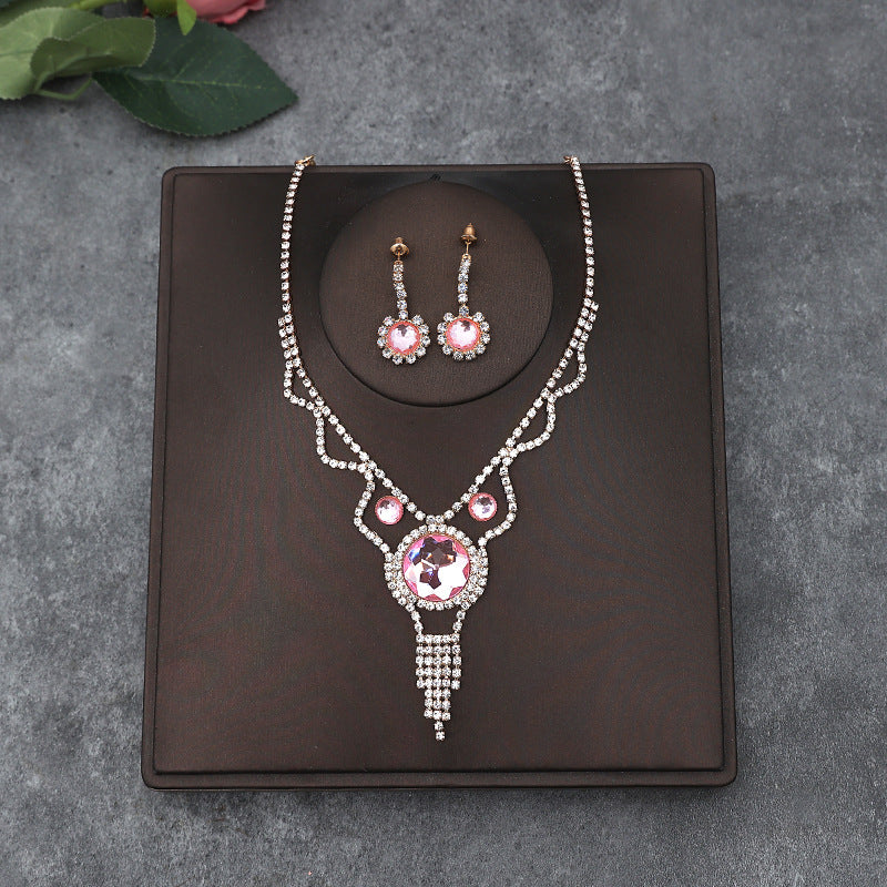 Korean Bride Necklace Earrings Two-piece