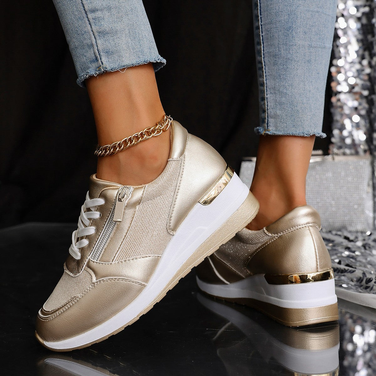 Ladies Slope Heel Shoes