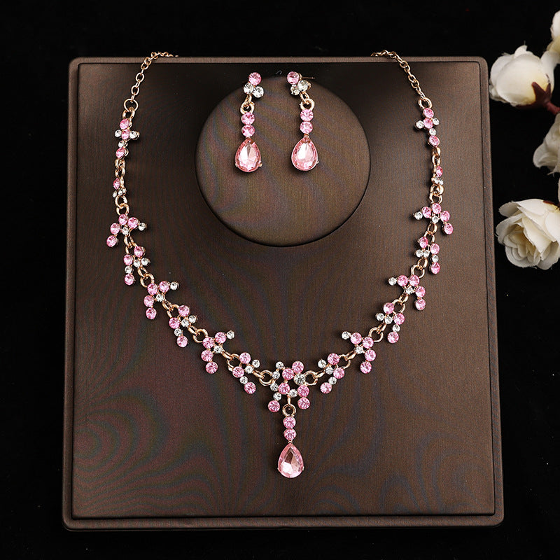 Korean Bride Necklace Earrings Two-piece