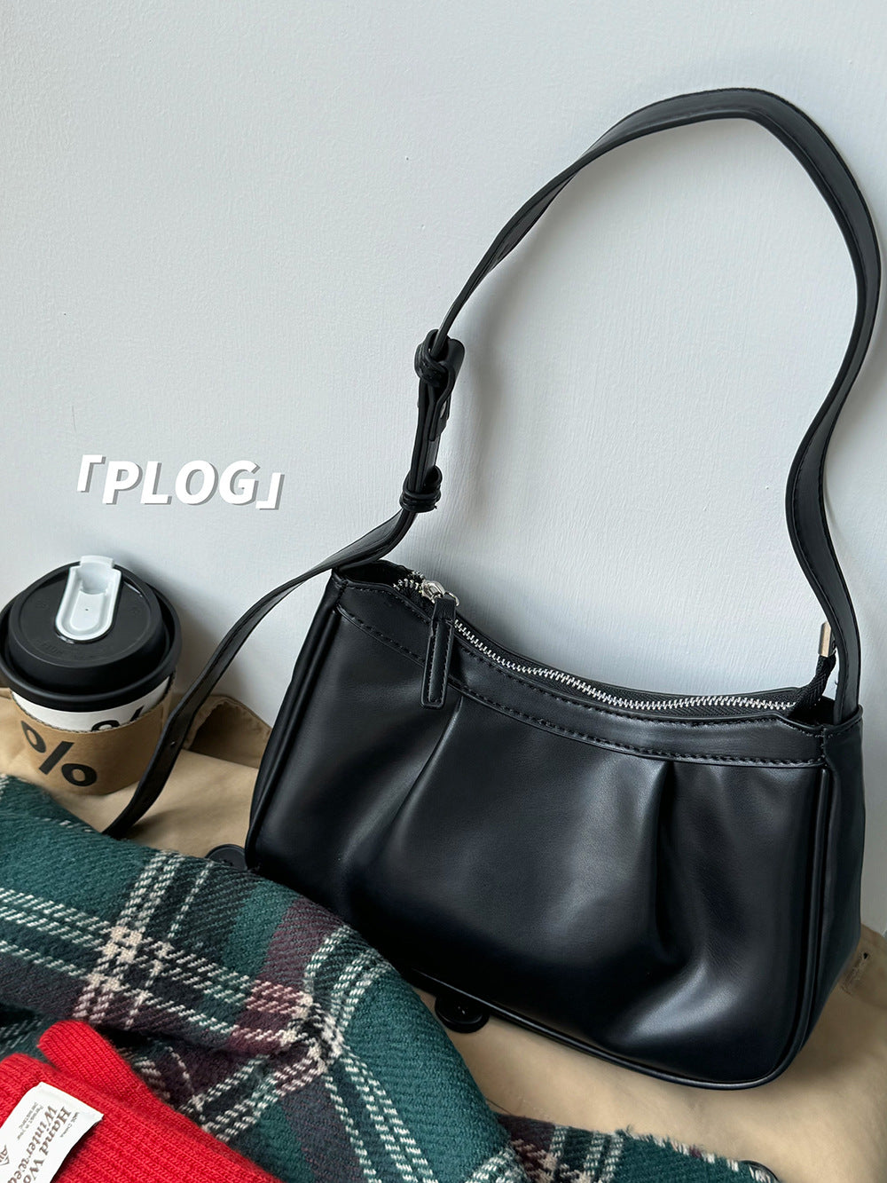 Vintage Pleated Crossbody Bag