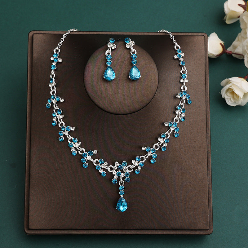 Korean Bride Necklace Earrings Two-piece