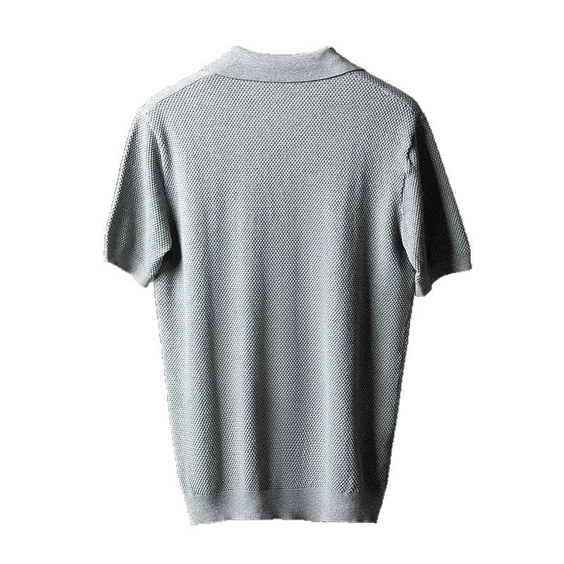 Men's Pure Cotton Pineapple Knit Seagull Collar