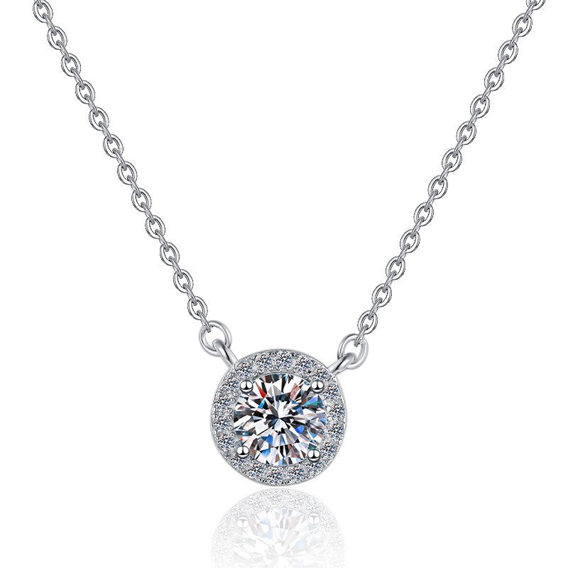 Geometric Circle Moissanite Sterling Jewelry Set
