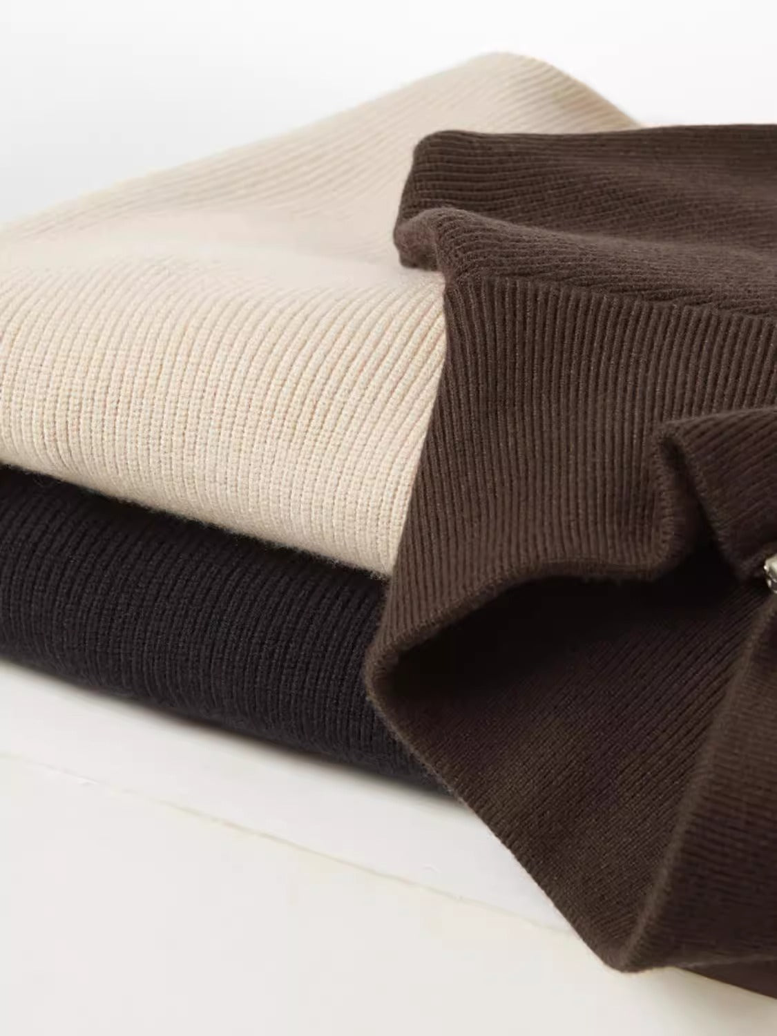 Mens Zipper Lapel Knit Sweater