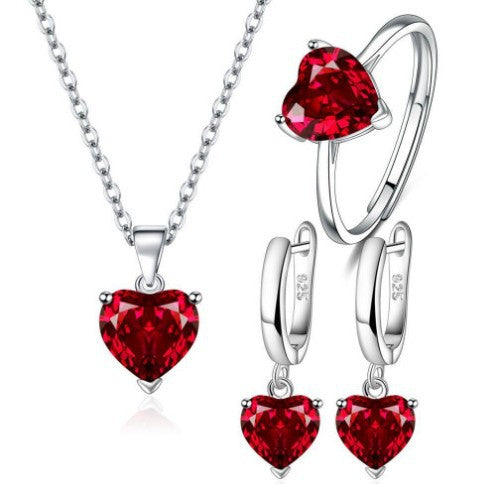 Heart Shaped Zircon Jewelry Set