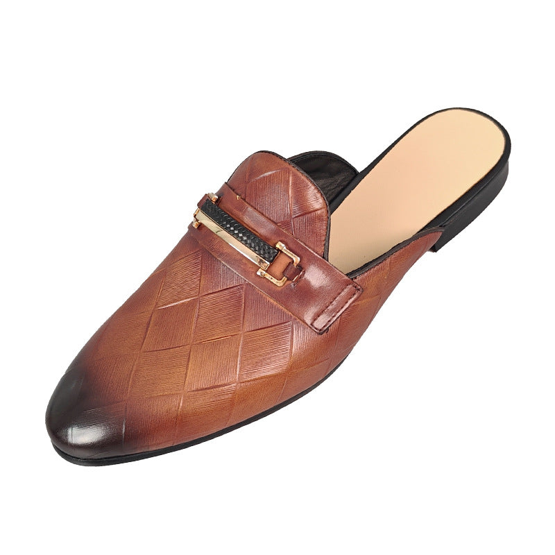 Mens Genuine Leather Slip On Slippers