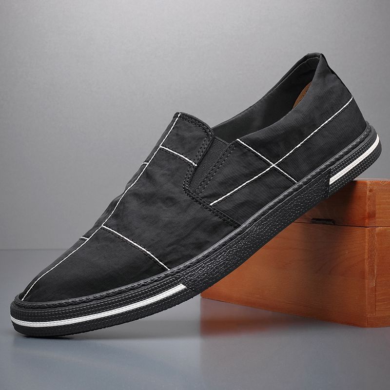 Mens Breathable Canvas Slip-on Loafers