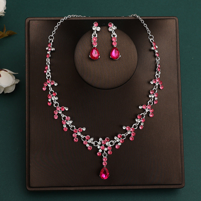 Korean Bride Necklace Earrings Two-piece