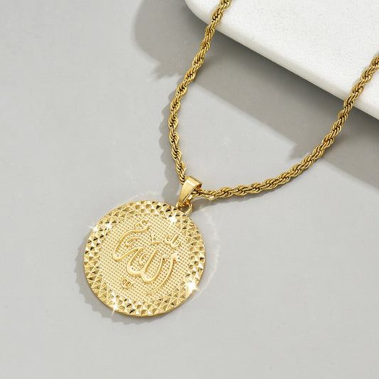 Twist Chain Necklace Copper Inlaid Zircon Pendant Jewelry