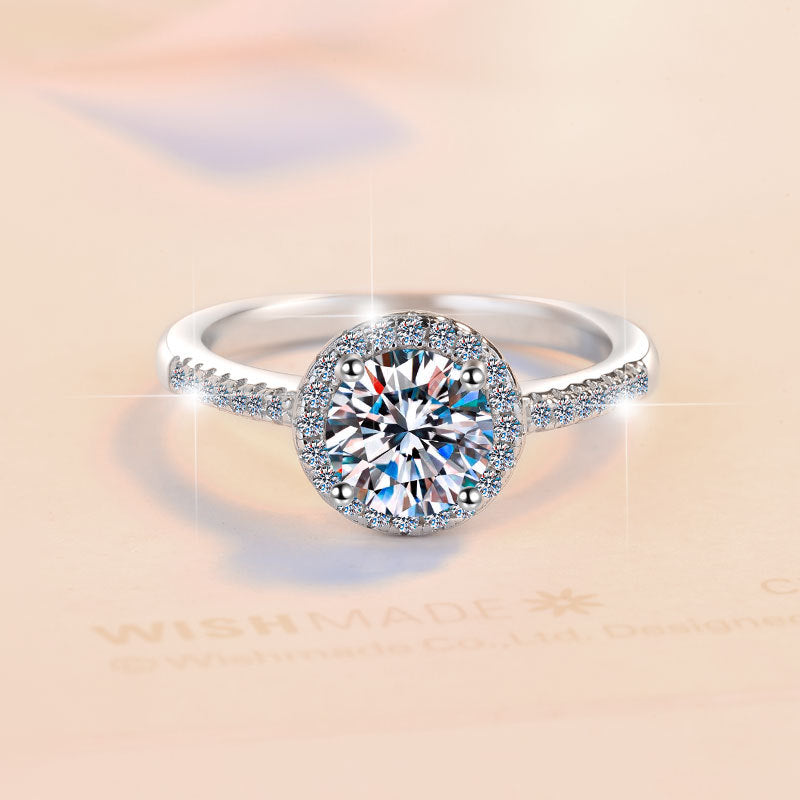 Geometric Circle Moissanite Sterling Jewelry Set