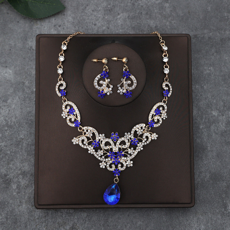 Korean Bride Necklace Earrings Two-piece