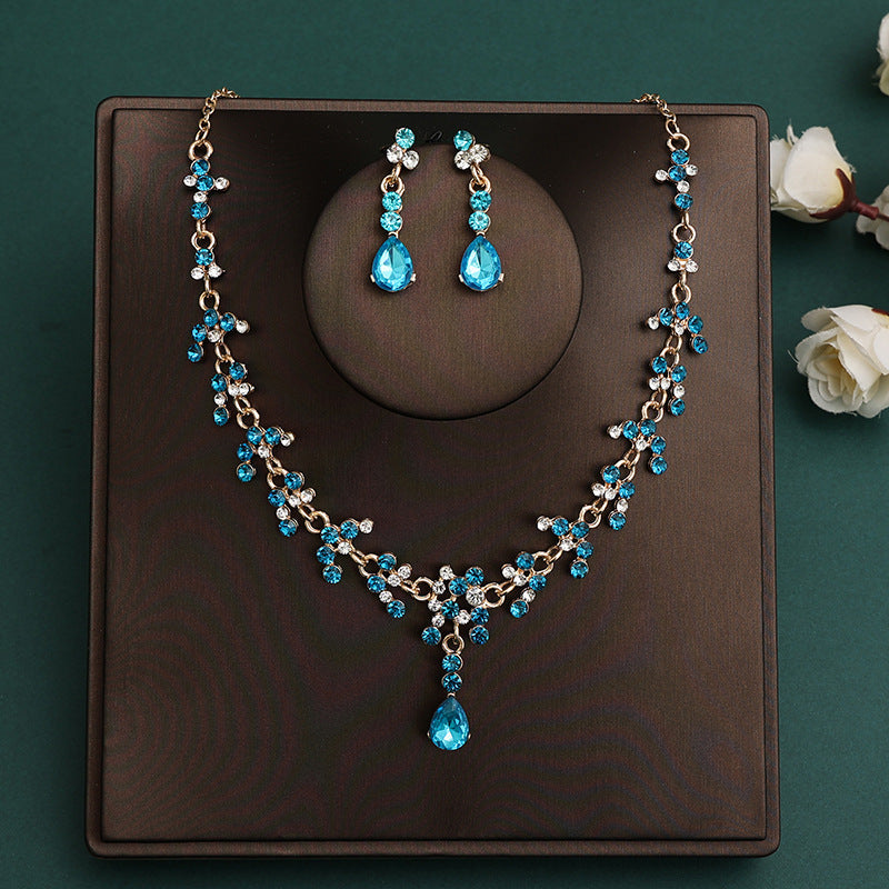 Korean Bride Necklace Earrings Two-piece