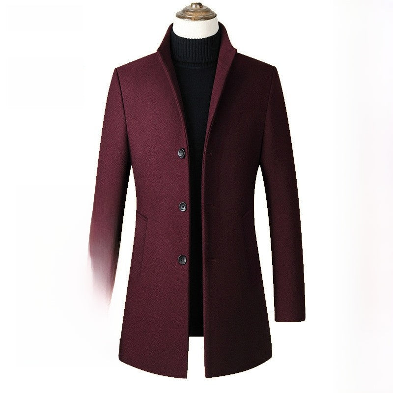 Mens Mid Length Wool Blend Coat