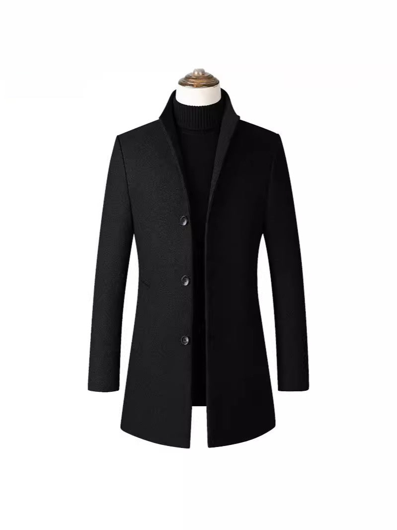 Mens Mid Length Wool Blend Coat