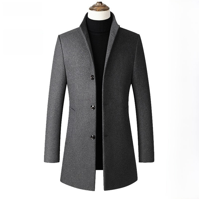 Mens Mid Length Wool Blend Coat