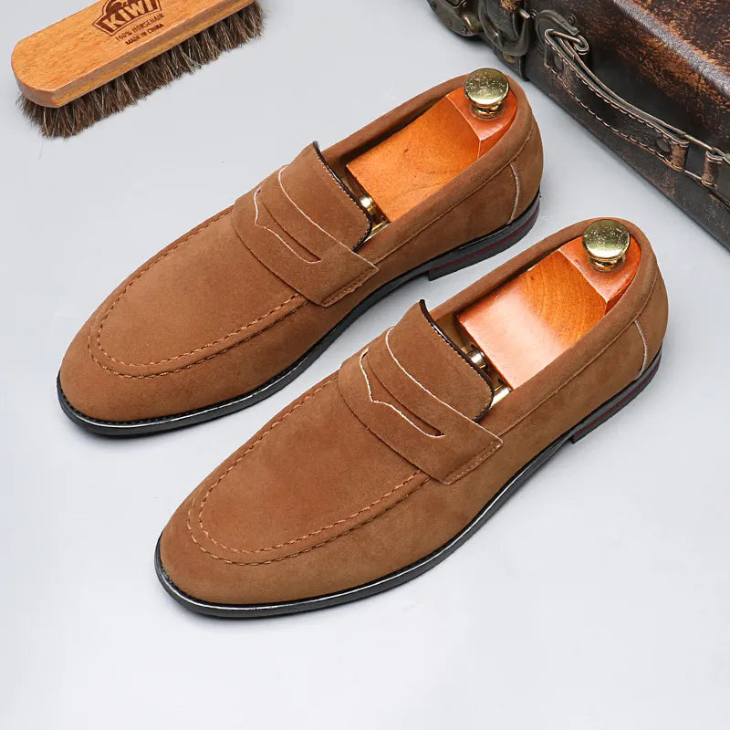 Classic Solid Color Slip-On Loafers