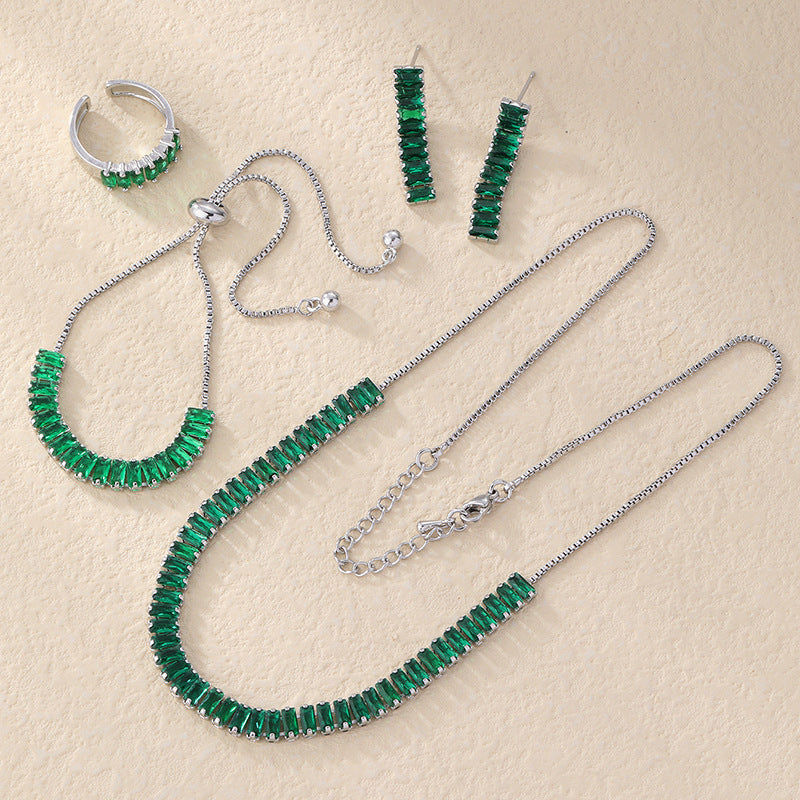 Colorful Square Zircon Jewelry