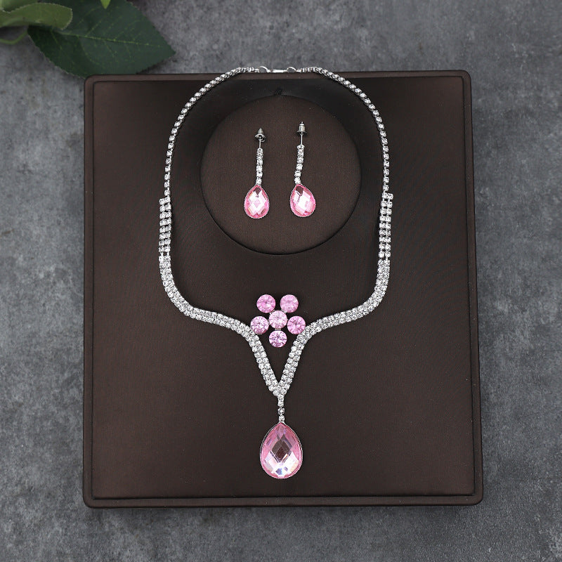 Korean Bride Necklace Earrings Two-piece