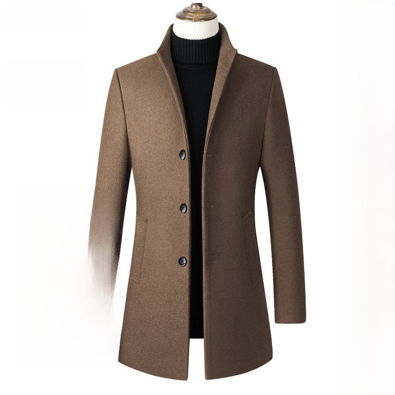 Mens Mid Length Wool Blend Coat