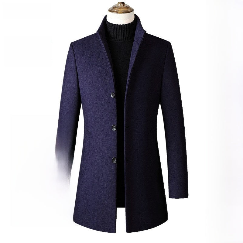 Mens Mid Length Wool Blend Coat