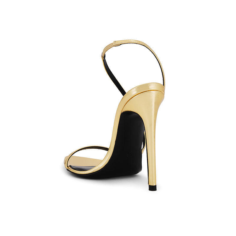 Women's Thin Heel Sandals Gold