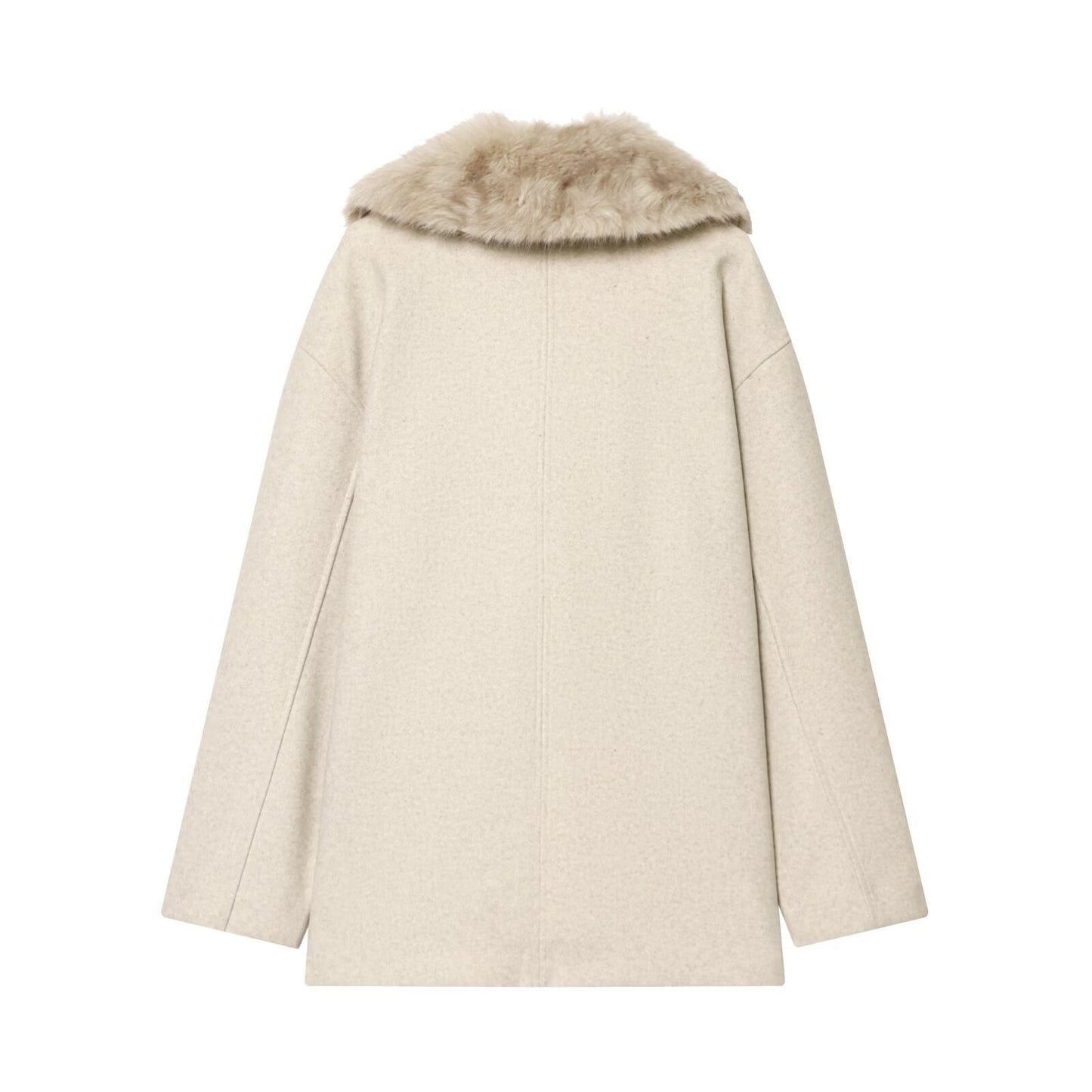 Womens Faux Fur Collar Coat