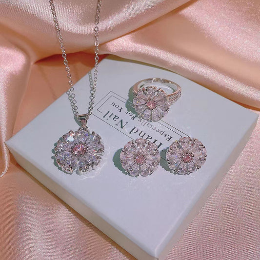 Zircon suit Three piece jewelry