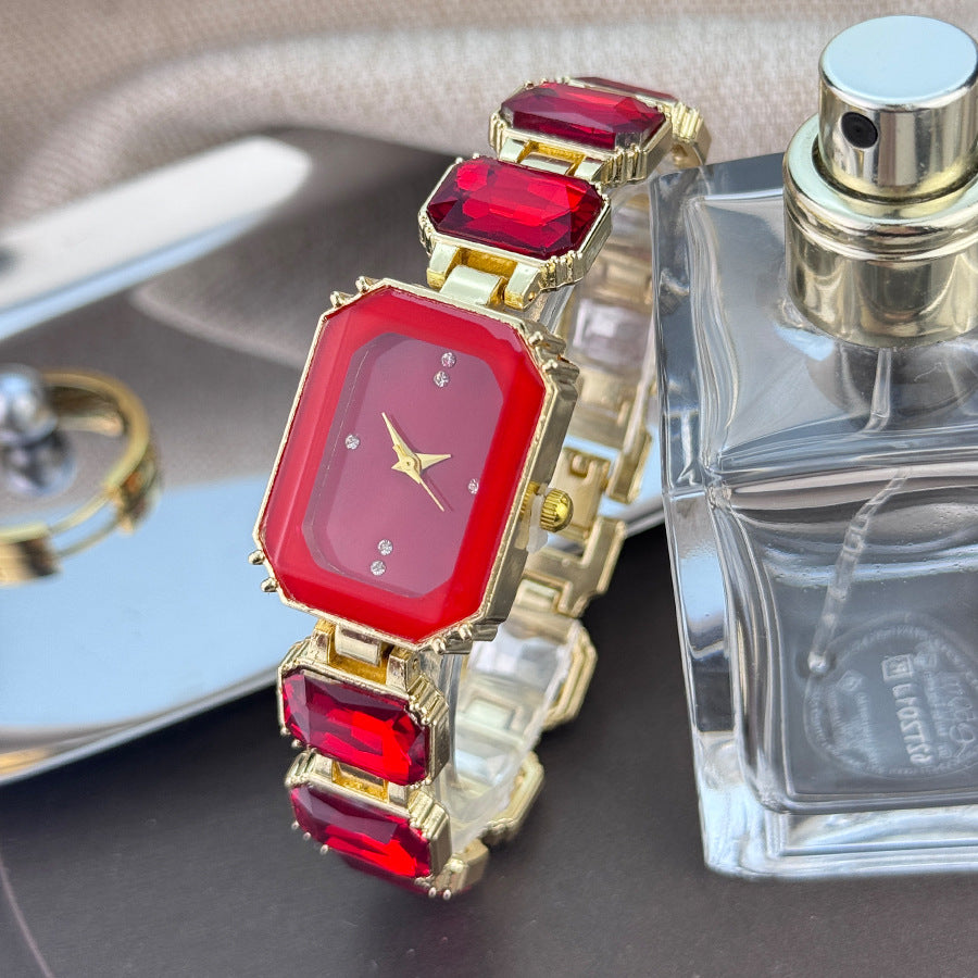 Gemstone Square Ladies Watch