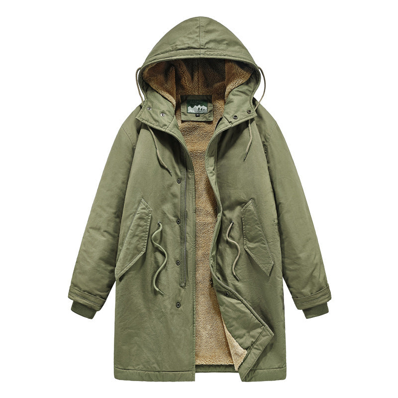 Mens Retro Hooded Cotton Winter Coat