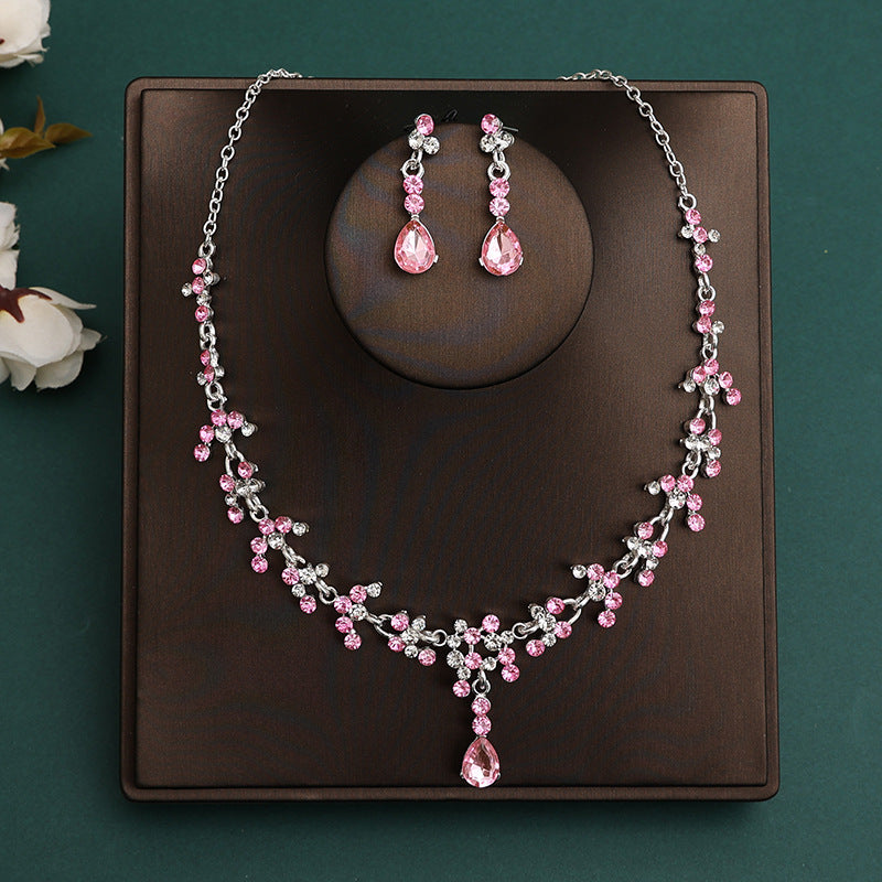 Korean Bride Necklace Earrings Two-piece