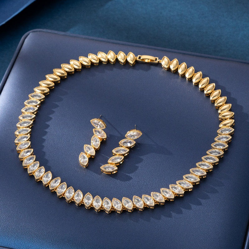 Earrings and necklace jewelry