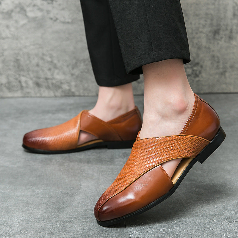 Breathable Woven Leather Sandals