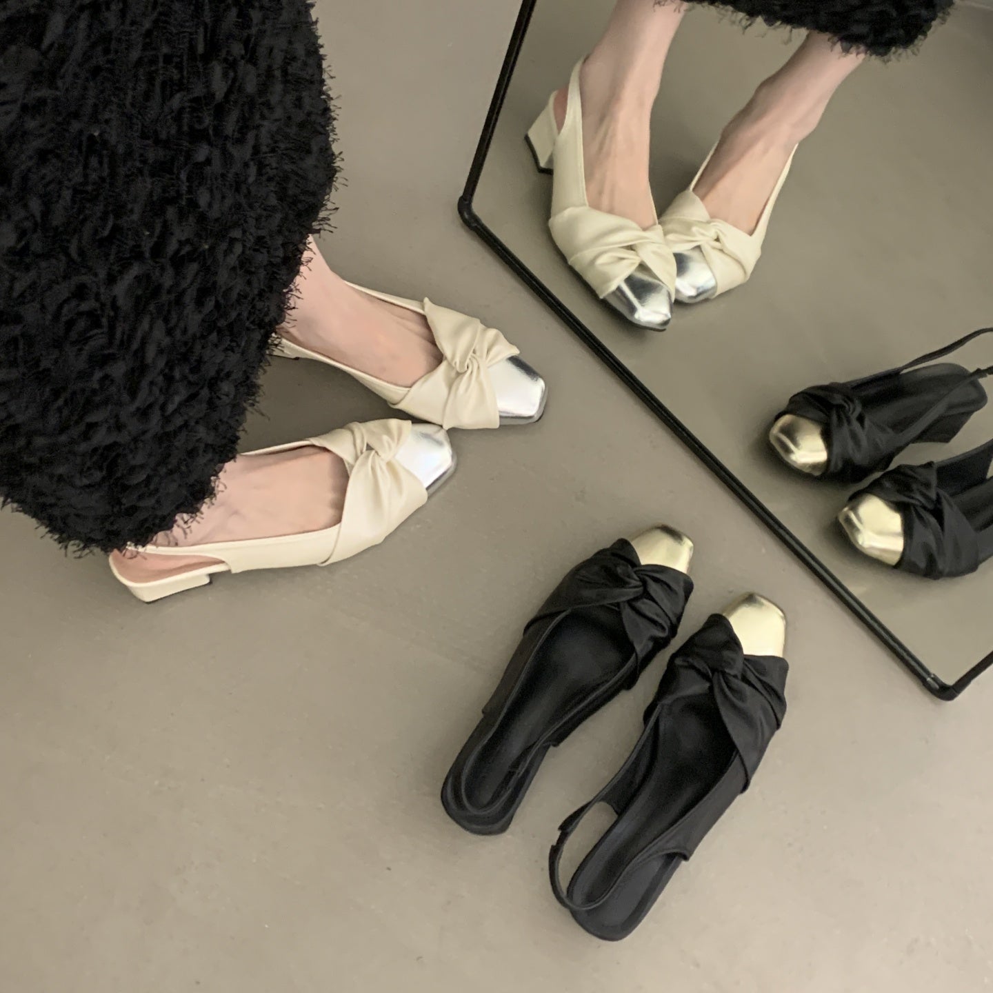 Sandals with Square Toe and Chunky High Heels