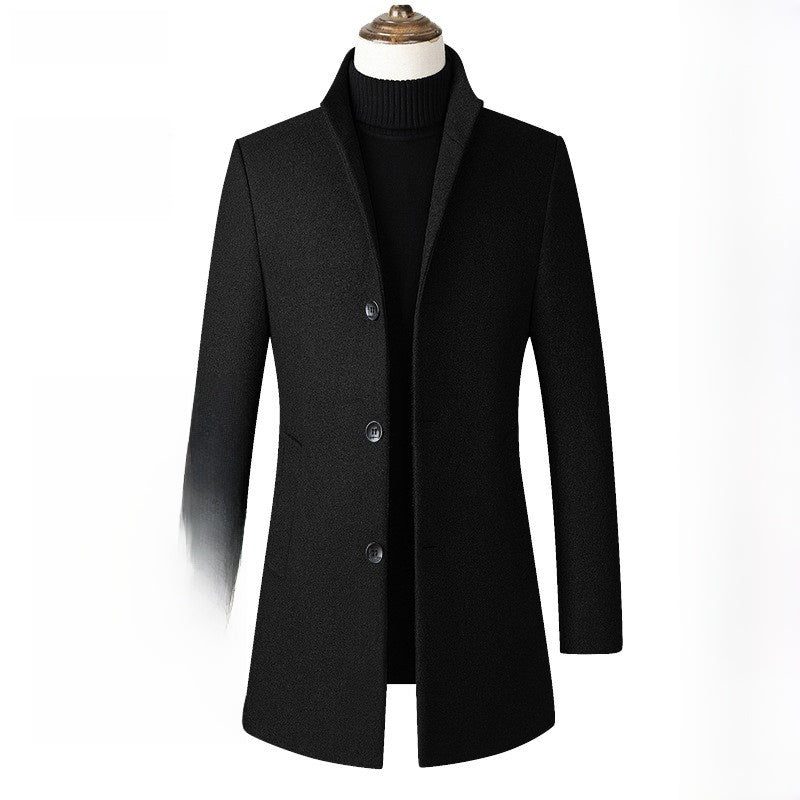 Mens Mid Length Wool Blend Coat