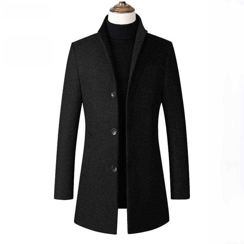 Mens Mid Length Wool Blend Coat