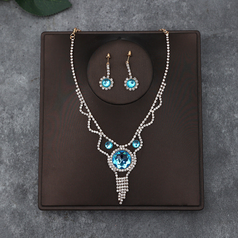 Korean Bride Necklace Earrings Two-piece