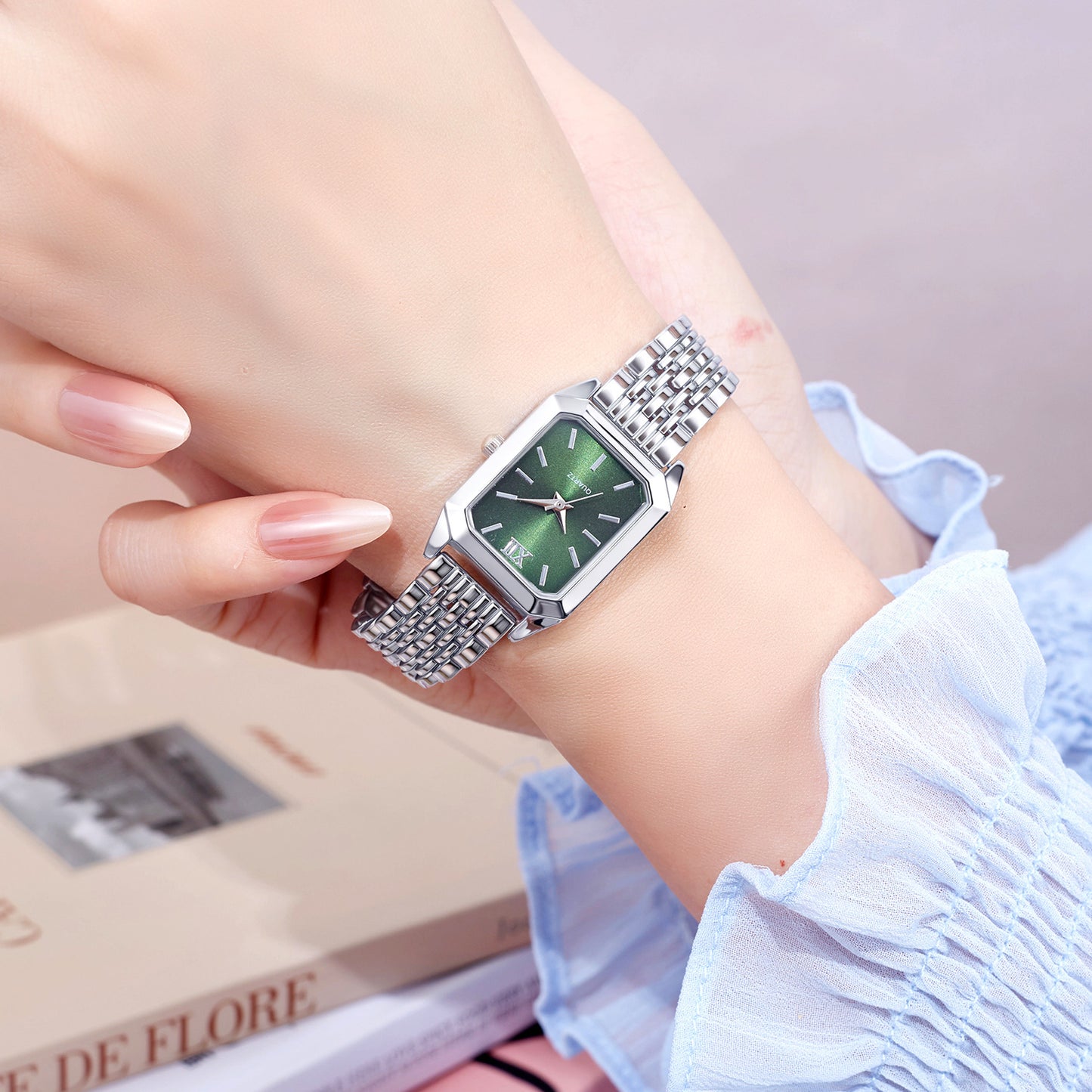 Fashion Square Steel Band Ladies Watch