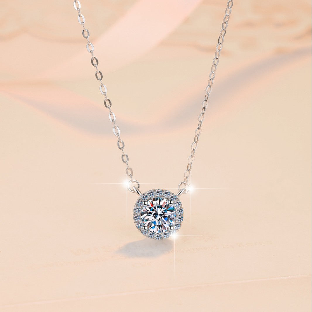 Geometric Circle Moissanite Sterling Jewelry Set