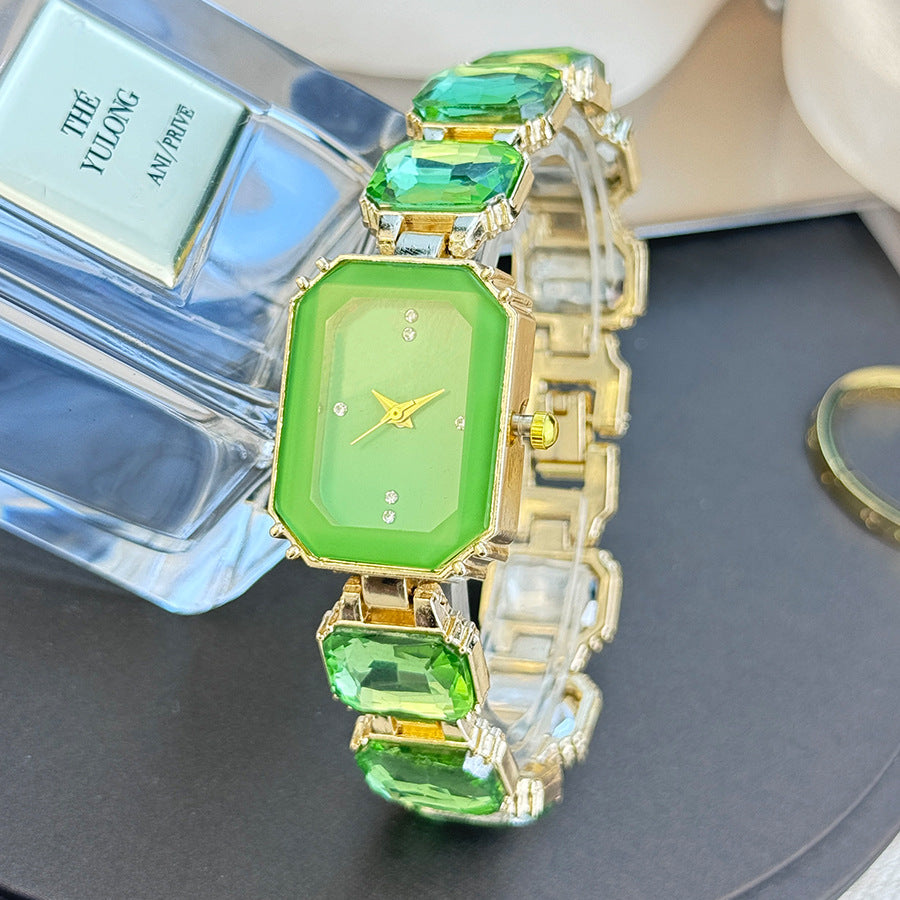 Gemstone Square Ladies Watch