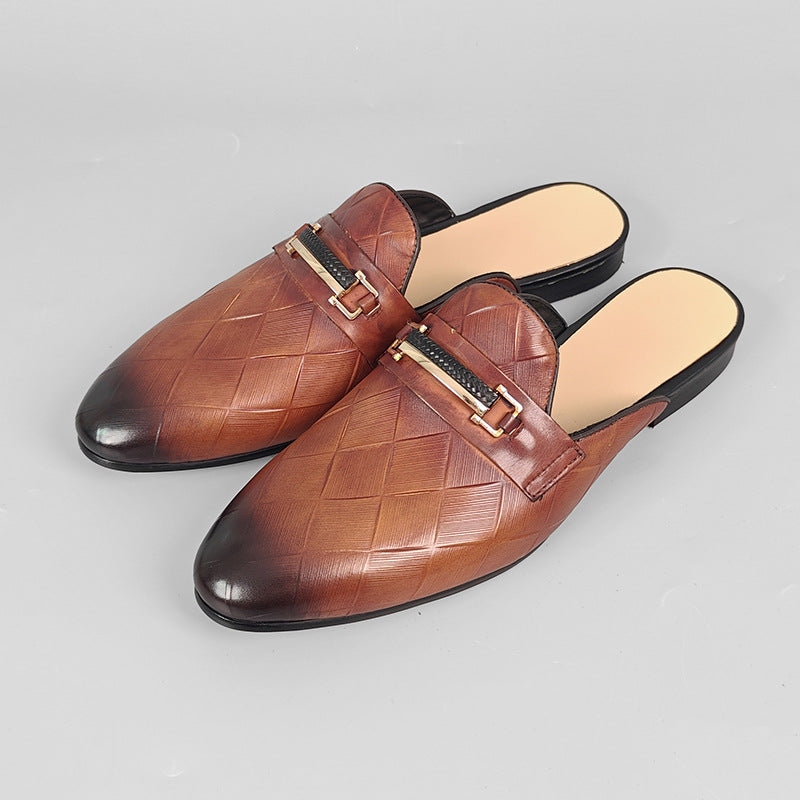 Mens Genuine Leather Slip On Slippers
