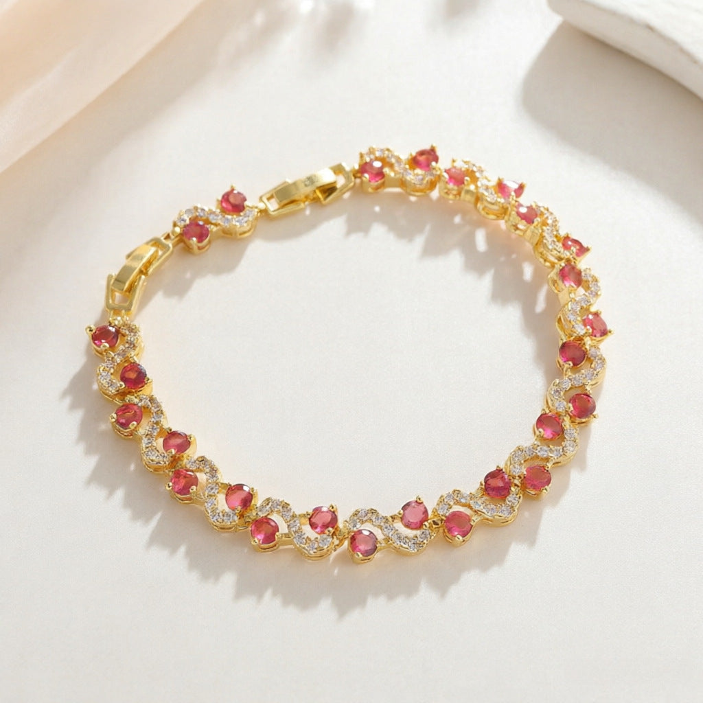 Geometric Gemstone Crystal Bracelet Women's