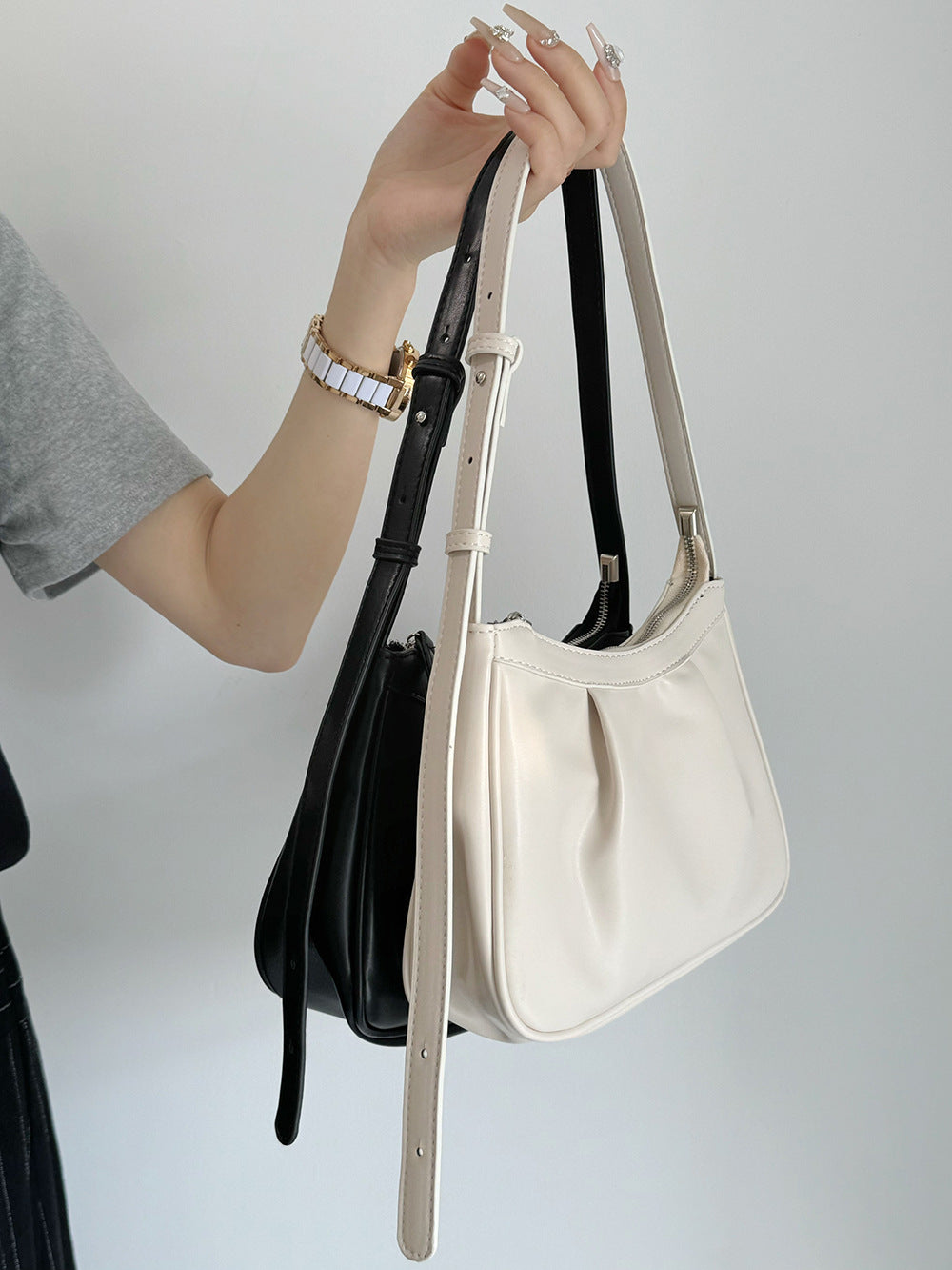Vintage Pleated Crossbody Bag