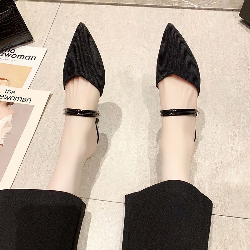 Heightening One Line Toe Half Sandals