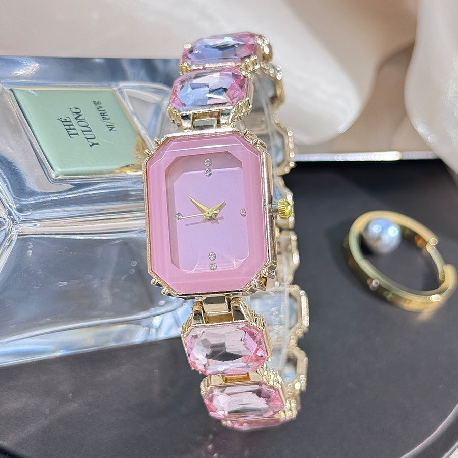Gemstone Square Ladies Watch