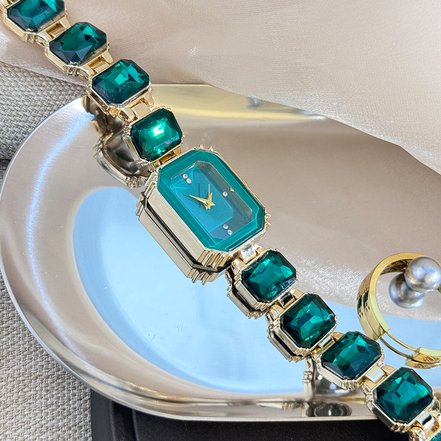 Gemstone Square Ladies Watch
