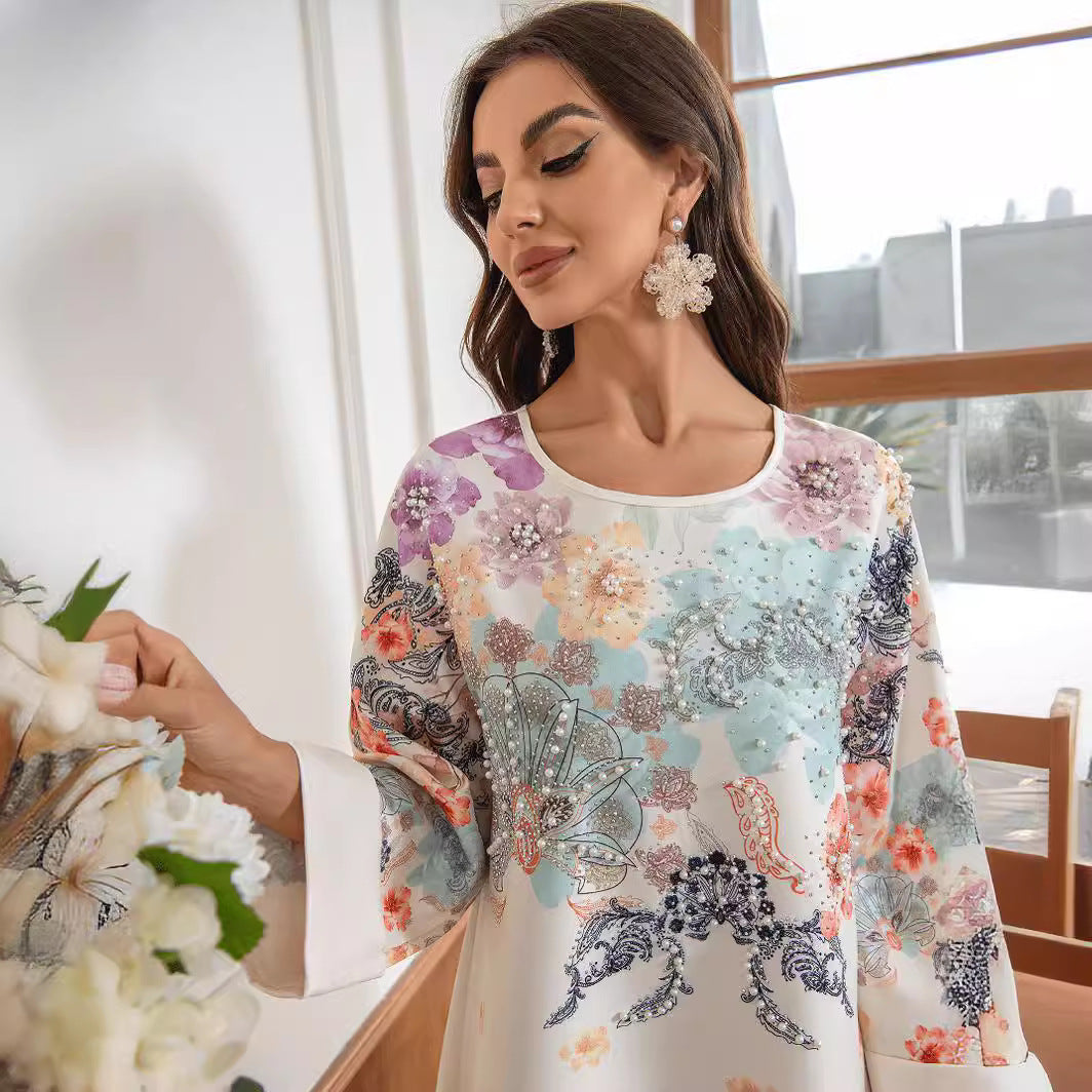 Fashion Nail Diamond Printing Ladies dress