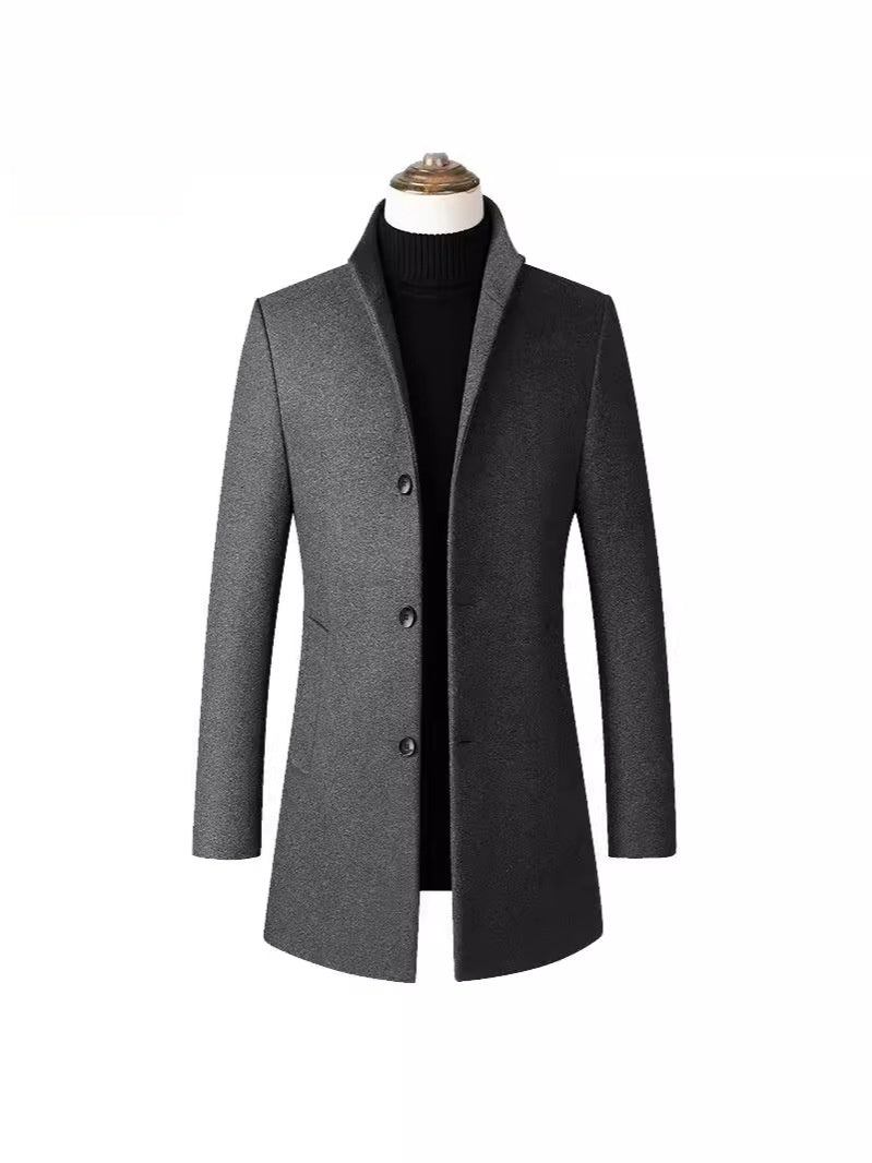 Mens Mid Length Wool Blend Coat
