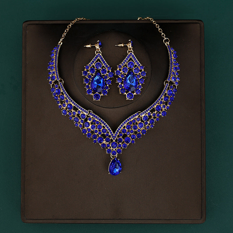 Korean Bride Necklace Earrings Two-piece