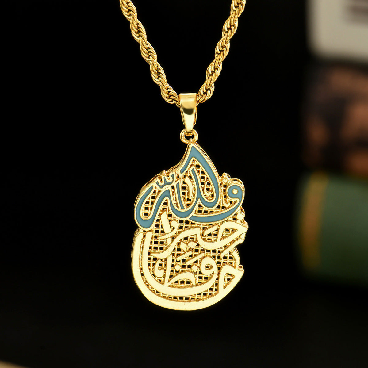 Twist Chain Necklace Copper Inlaid Zircon Pendant Jewelry