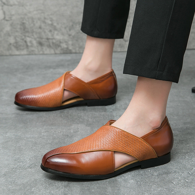 Breathable Woven Leather Sandals